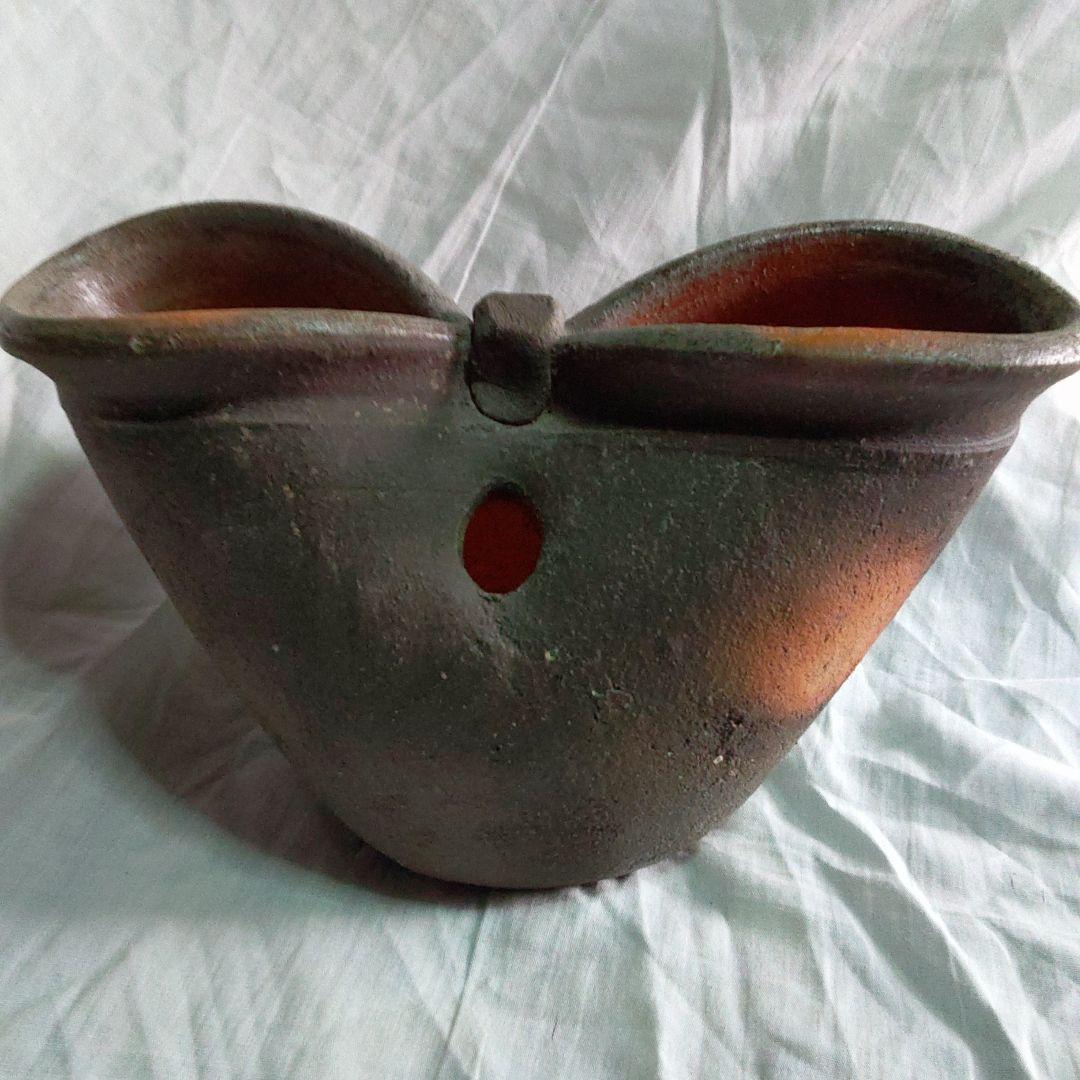 備前焼　はぜ壺型花器