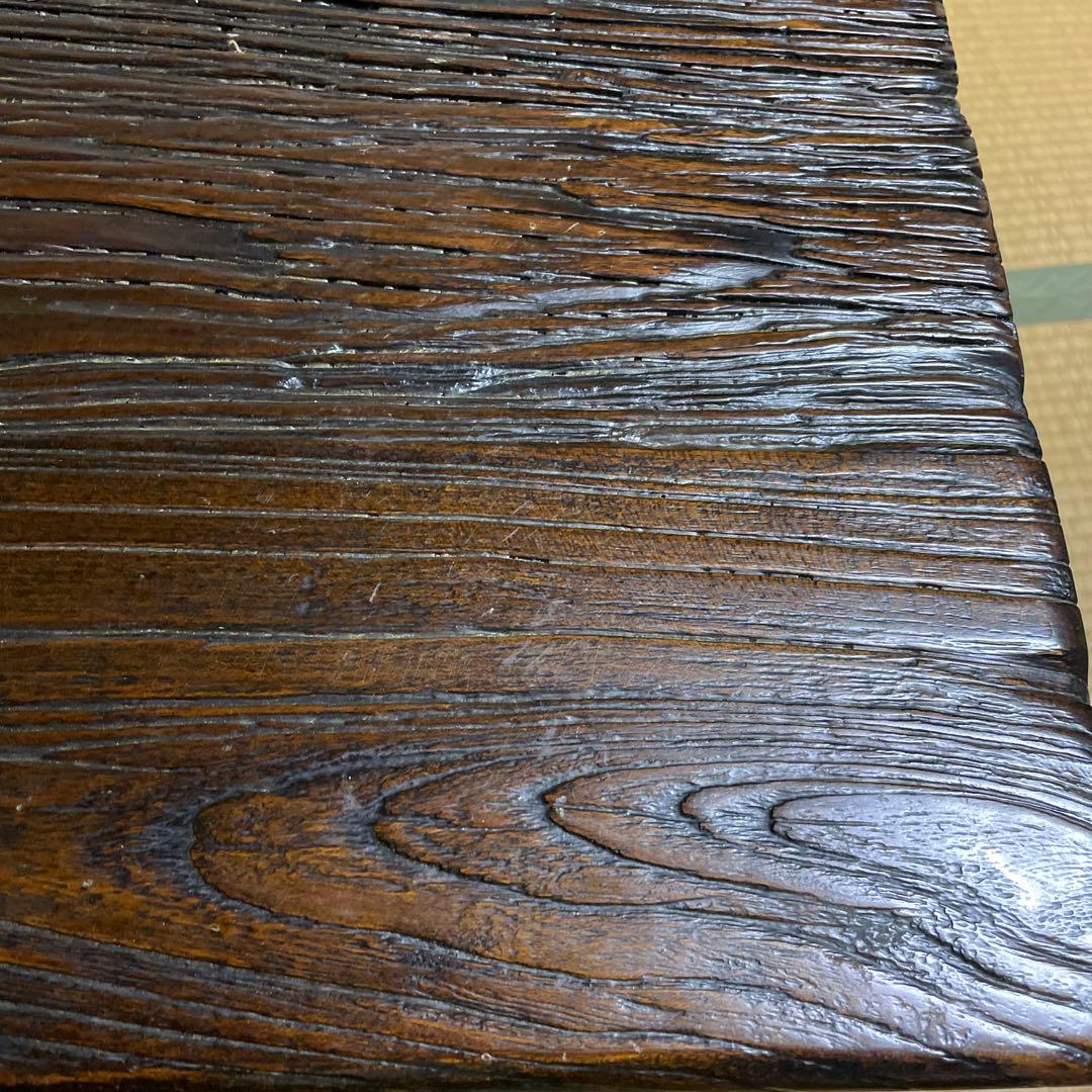 アンティーク　家具　浮造り　テーブル　イス（二脚）和風レトロ