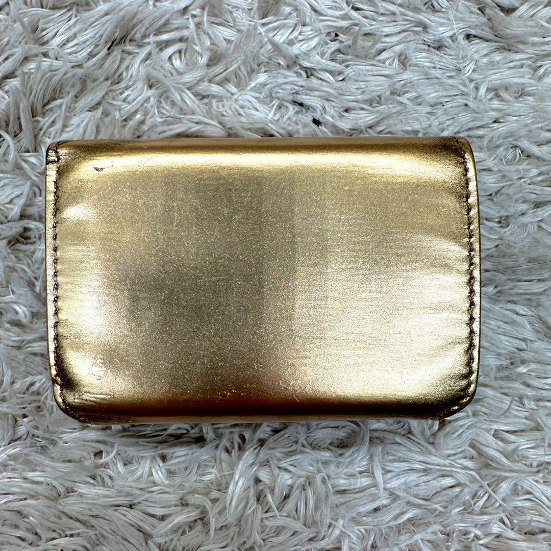 【美品】バレンシアガ 三つ折財布 ゴールド bb ユニセックス