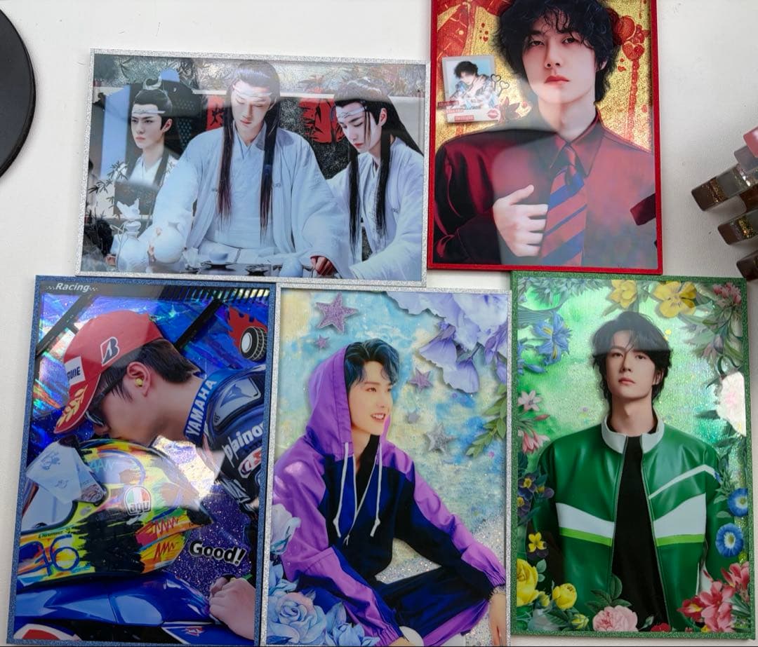 王一博 新作 A5流砂アクリル特殊加工色纸 デザイン　5点セット❣️確認用❣️