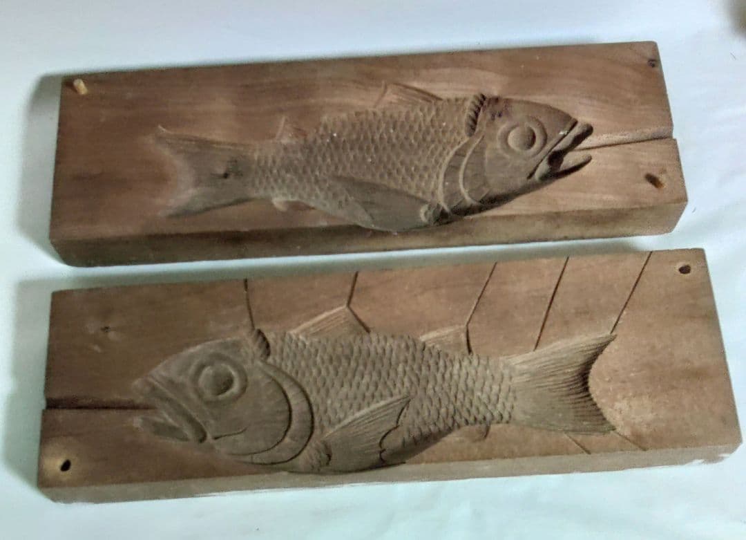 菓子型　アンティーク　金目鯛　珍品　落雁　干菓子　木製　ア11-31