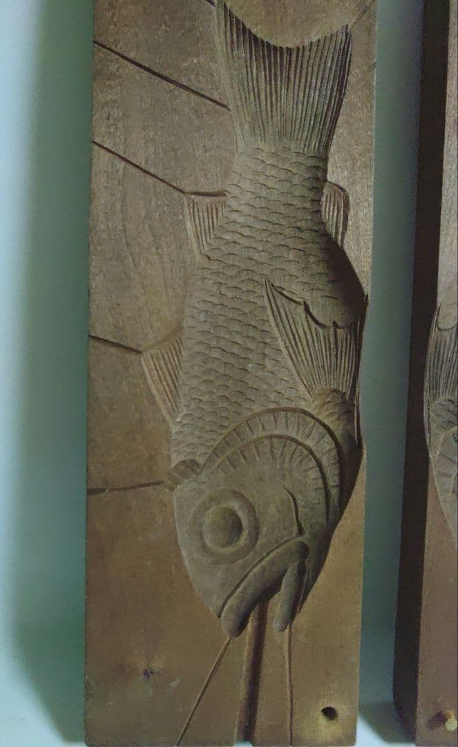 菓子型　アンティーク　金目鯛　珍品　落雁　干菓子　木製　ア11-31