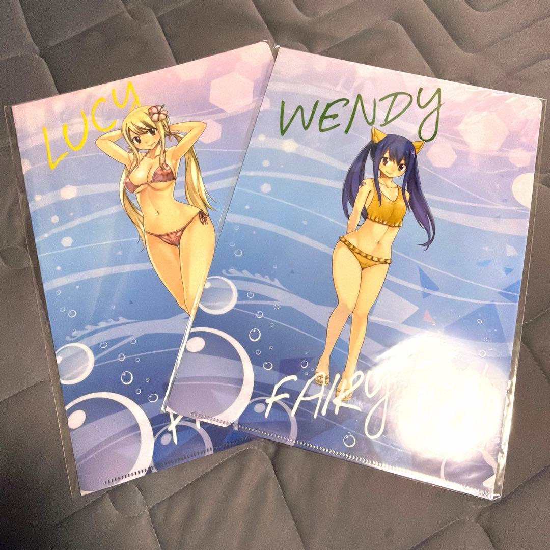 フェアリーテイル ルーシィ　ウェンディ　クリアファイル　カフェ