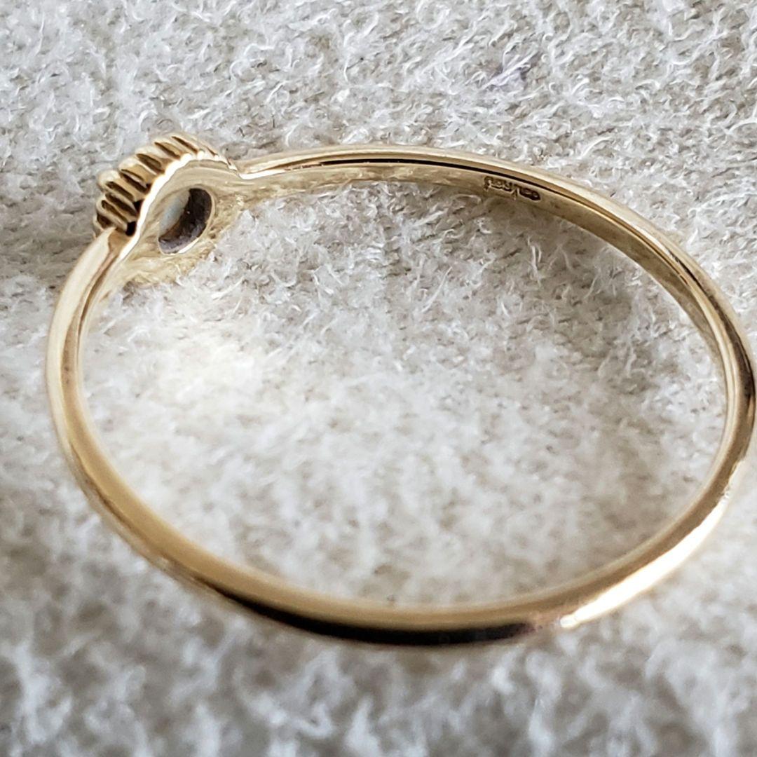 『エル』オパール♡9号【ノワールドプーペ】K10 虹色 ゴールドリング☆