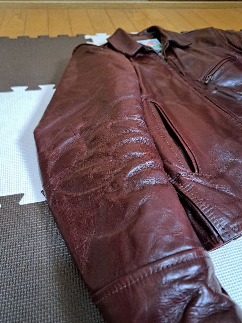 エアロレザーハーフベルトsize３４ホースハイドコードバングッドコンディション