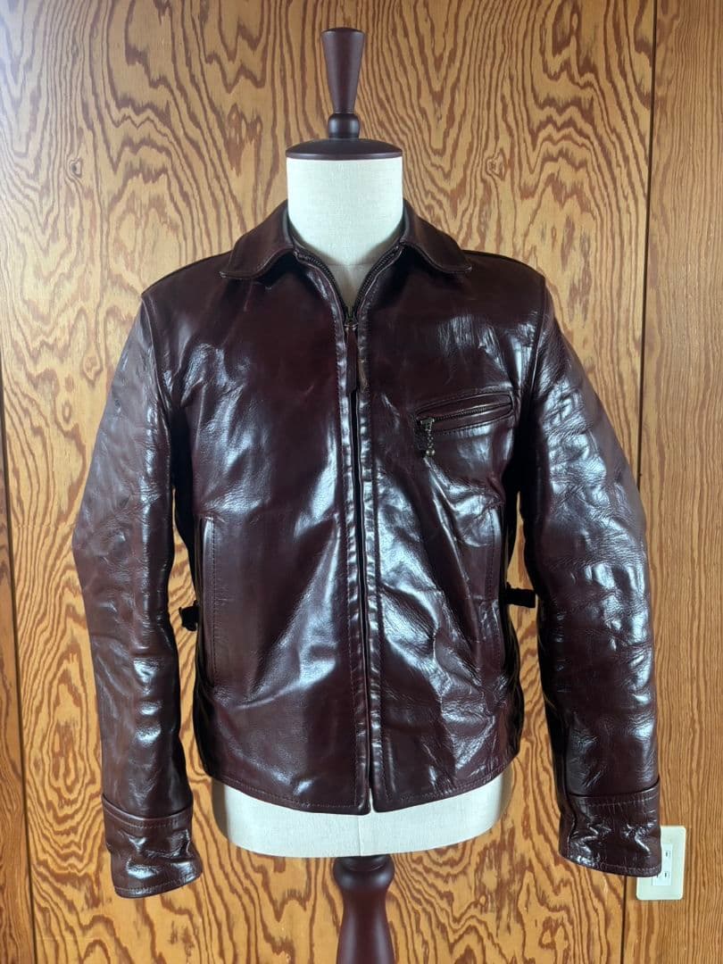 エアロレザーハーフベルトsize３４ホースハイドコードバングッドコンディション