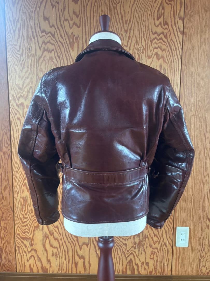 エアロレザーハーフベルトsize３４ホースハイドコードバングッドコンディション