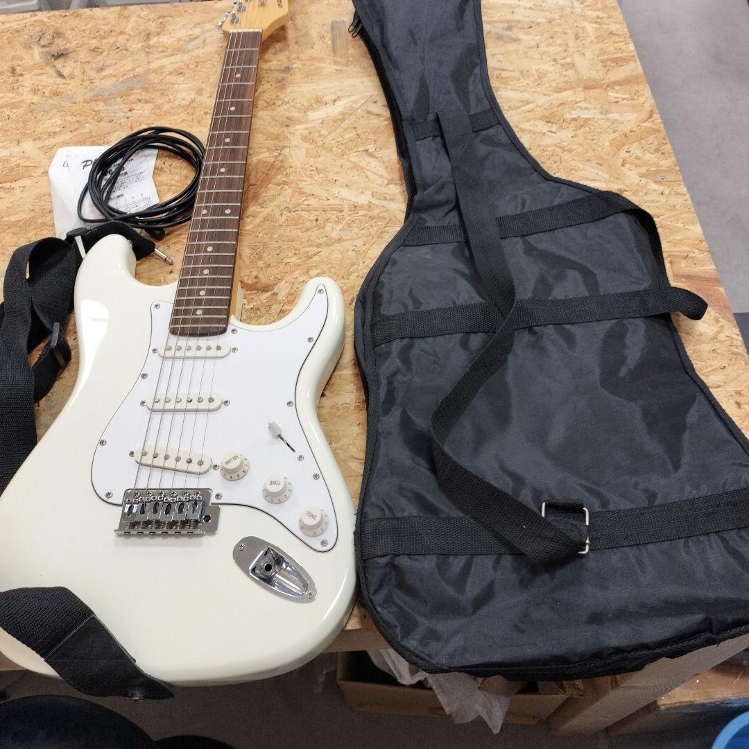 y 白色　エレキギター　SELDER アンプコード　ギターケース付き