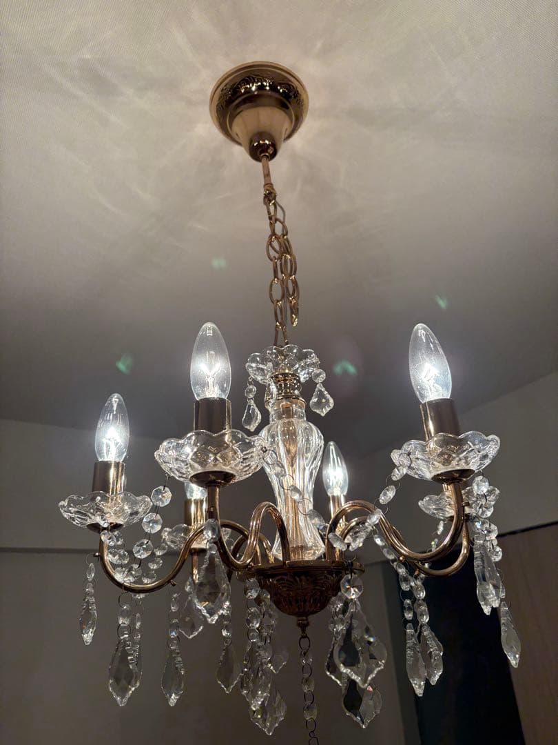 Gアントイン シャンデリア 6灯 ゴールド