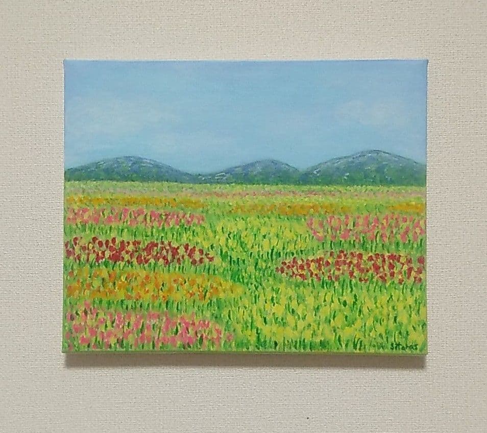 絵画 お花畑 風景画 アクリル画 原画