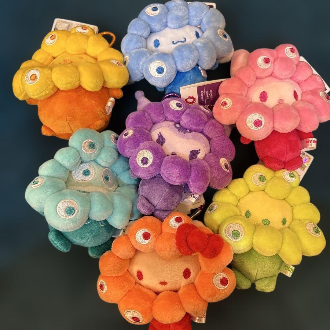 ミャクミャク　サンリオ　推しカラー　ぬいぐるみキーホルダー