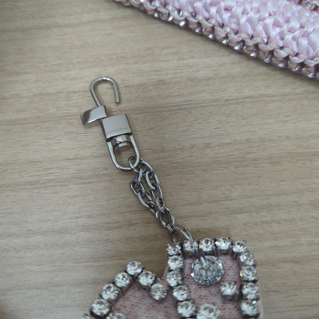 アンテプリマ　ワンショルダー　ワイヤーバッグ　ピンク　チャーム付き　2WAY