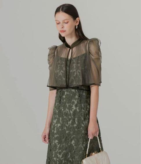 【LEJA】フロントオープンボレロ　キャミワンピセットアップドレス 2点セット