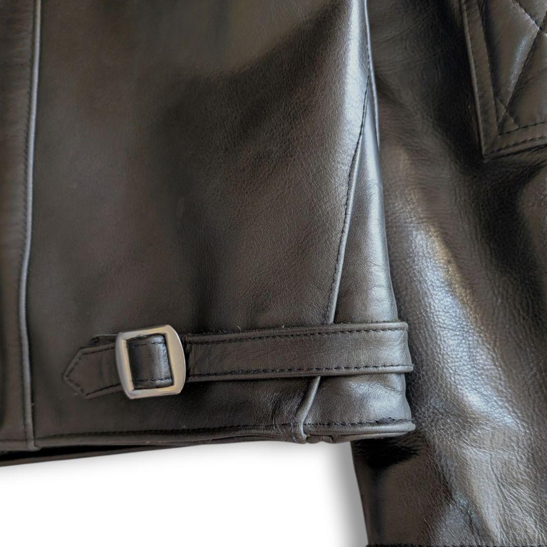 バークボックス 裏キルティング レザー ライダースジャケット 38 ブラック