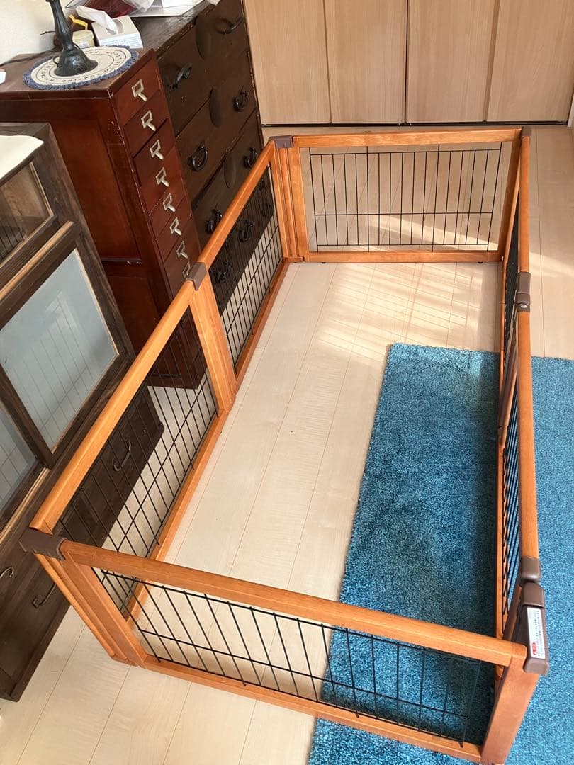 中古　Richell リッチェル ペット用 木製3WAYサークル 6面50H