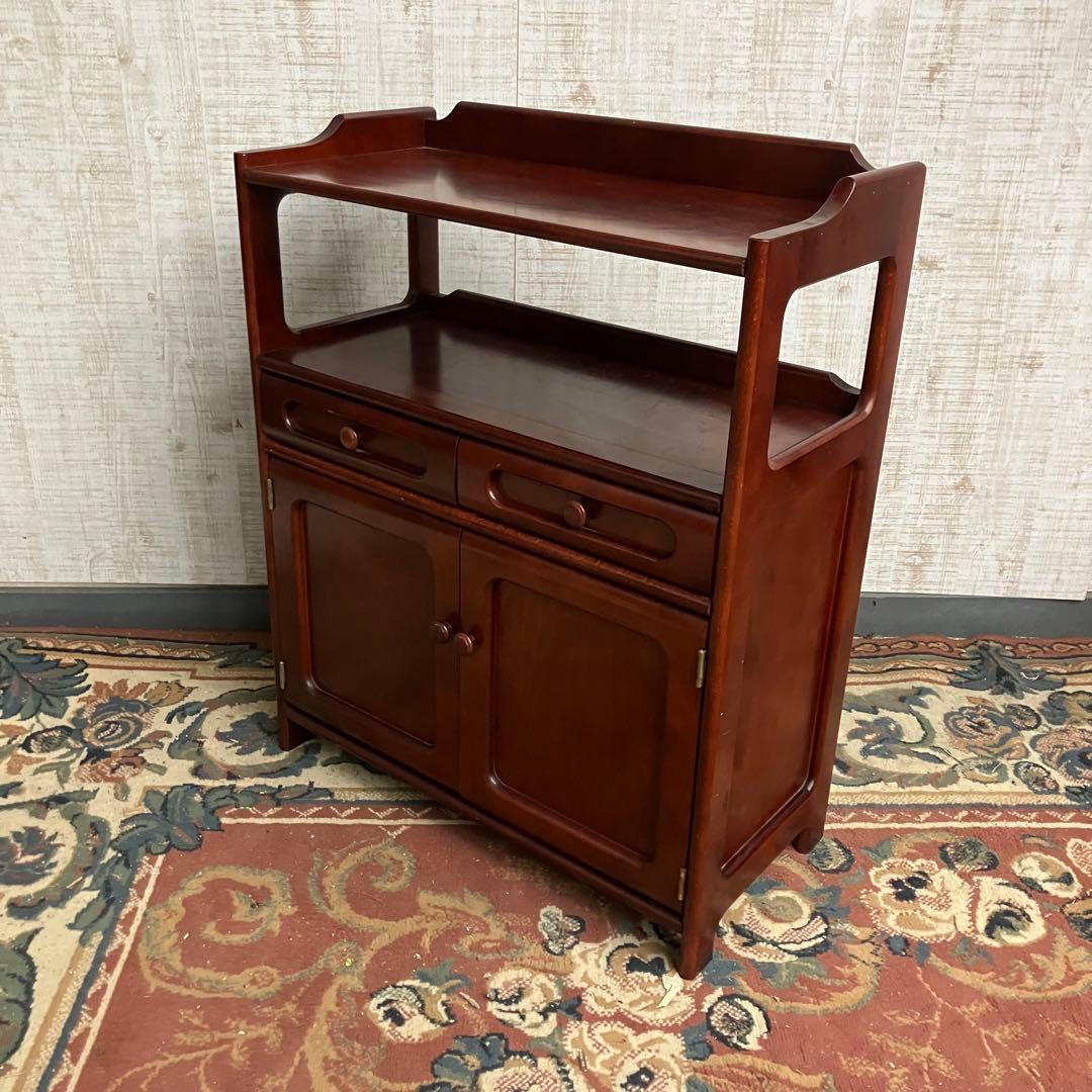 昭和レトロ 木製コンソールテーブル コールキャビネット 電話台 花台 古家具
