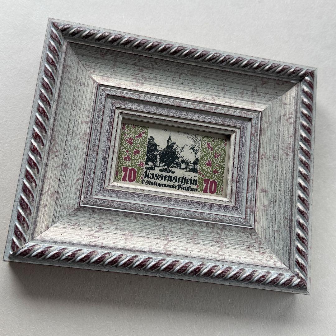 本物保証 アンティーク額装＋希少ノートゲルト2点 ドイツ~静謐と躍動の歴史~