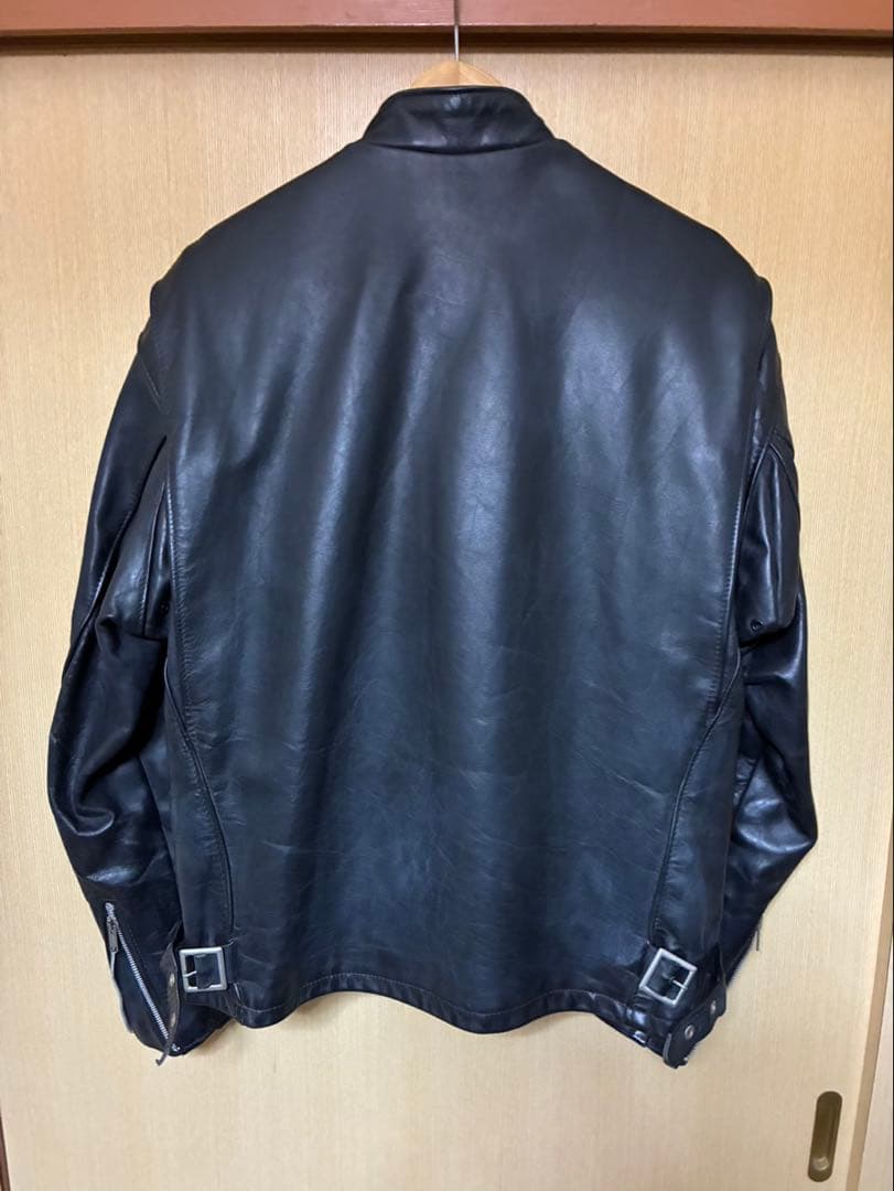 Schott 641 ブラックレザーシングルライダース 42 裏ボア付き