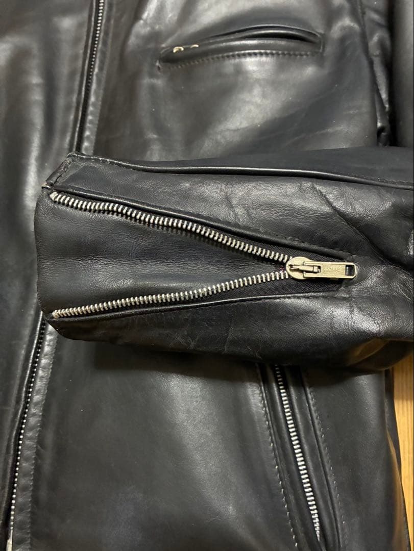 Schott 641 ブラックレザーシングルライダース 42 裏ボア付き