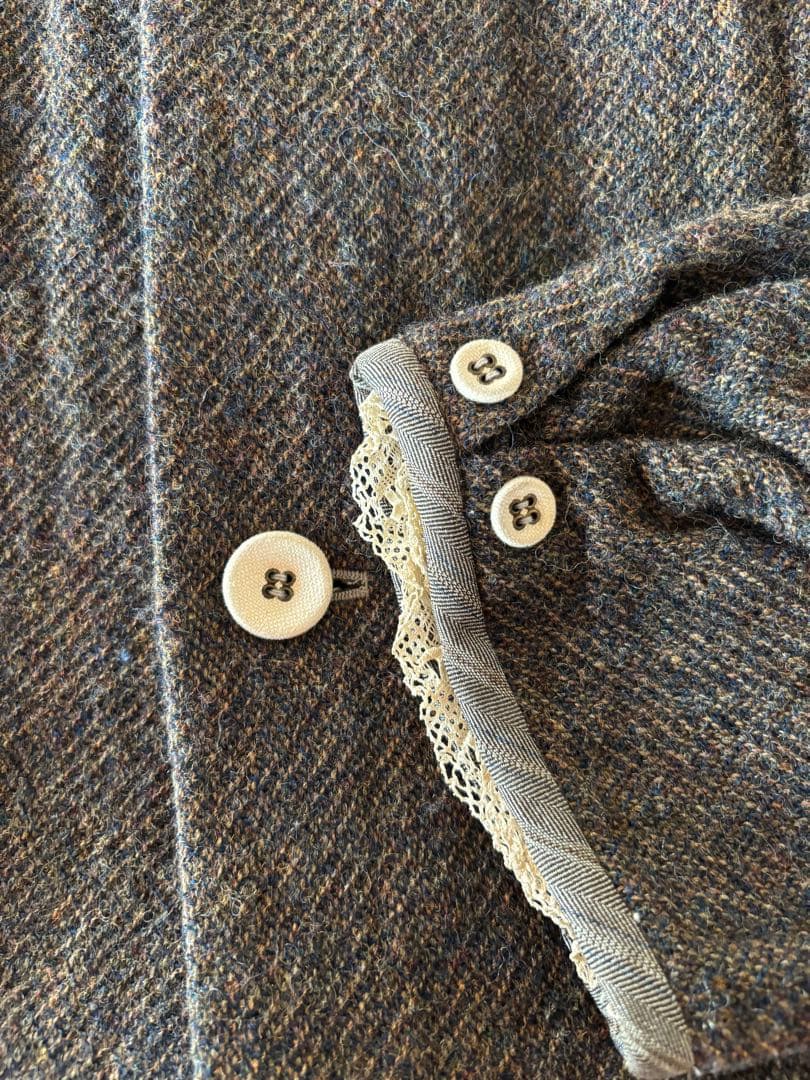 gasa* ノーカラーツイードコート