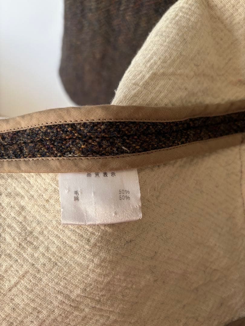 gasa* ノーカラーツイードコート