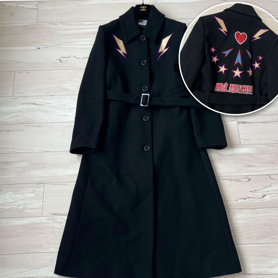 LOVE MOSCHINO ラブモスキーノ ベルテッドコート　着丈116cm