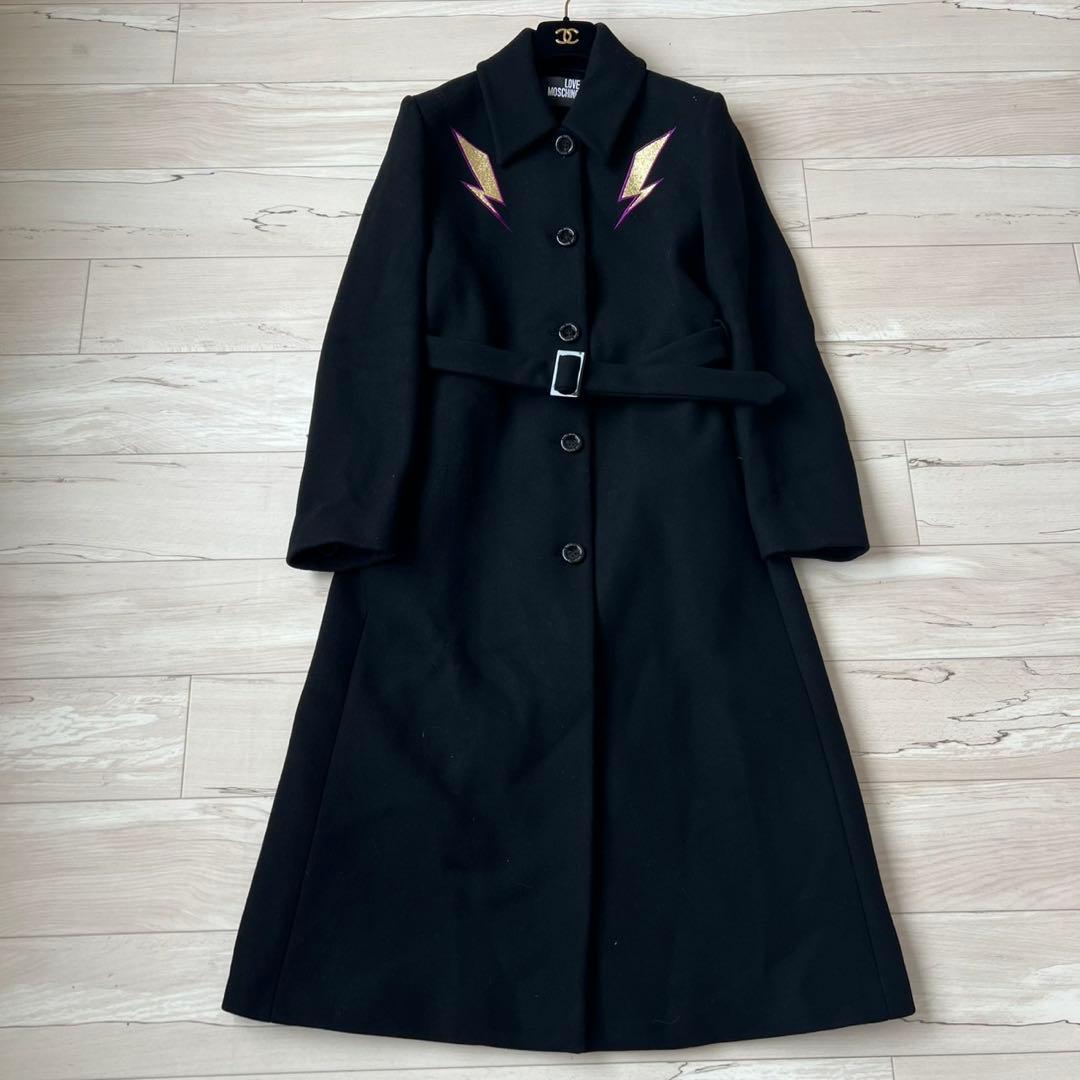 LOVE MOSCHINO ラブモスキーノ ベルテッドコート　着丈116cm