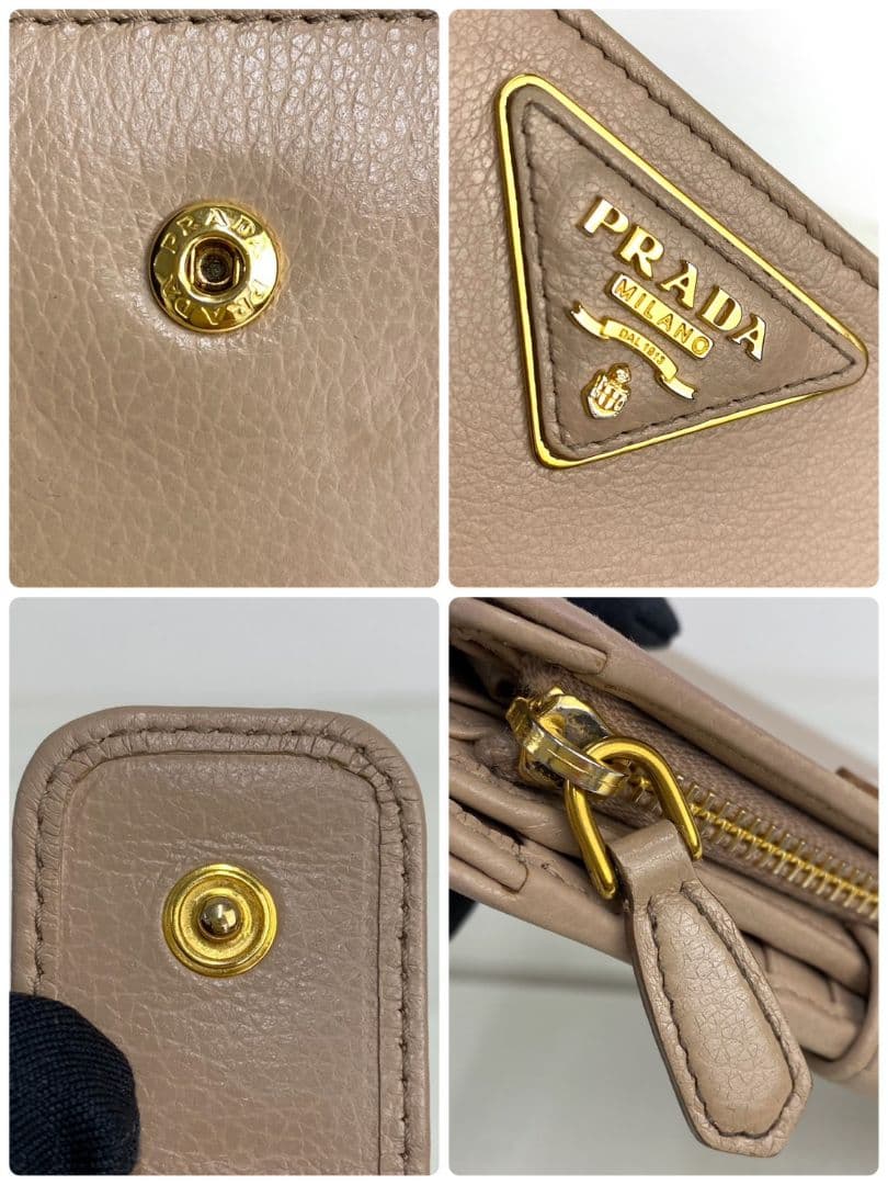 PRADA 三角プレート 二つ折り コンパクトウォレット
