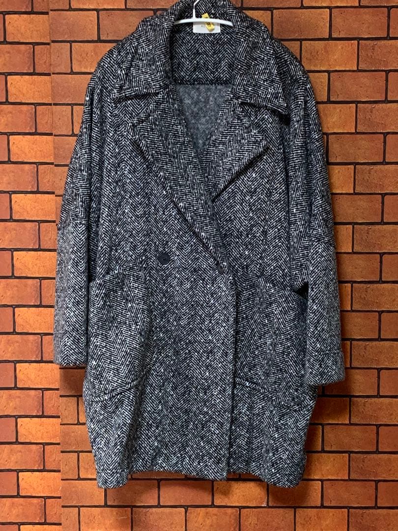 【お値下げ】♡ROSIEE ロージー♡軽量裏起毛ヘリンボーン　コクーンコート