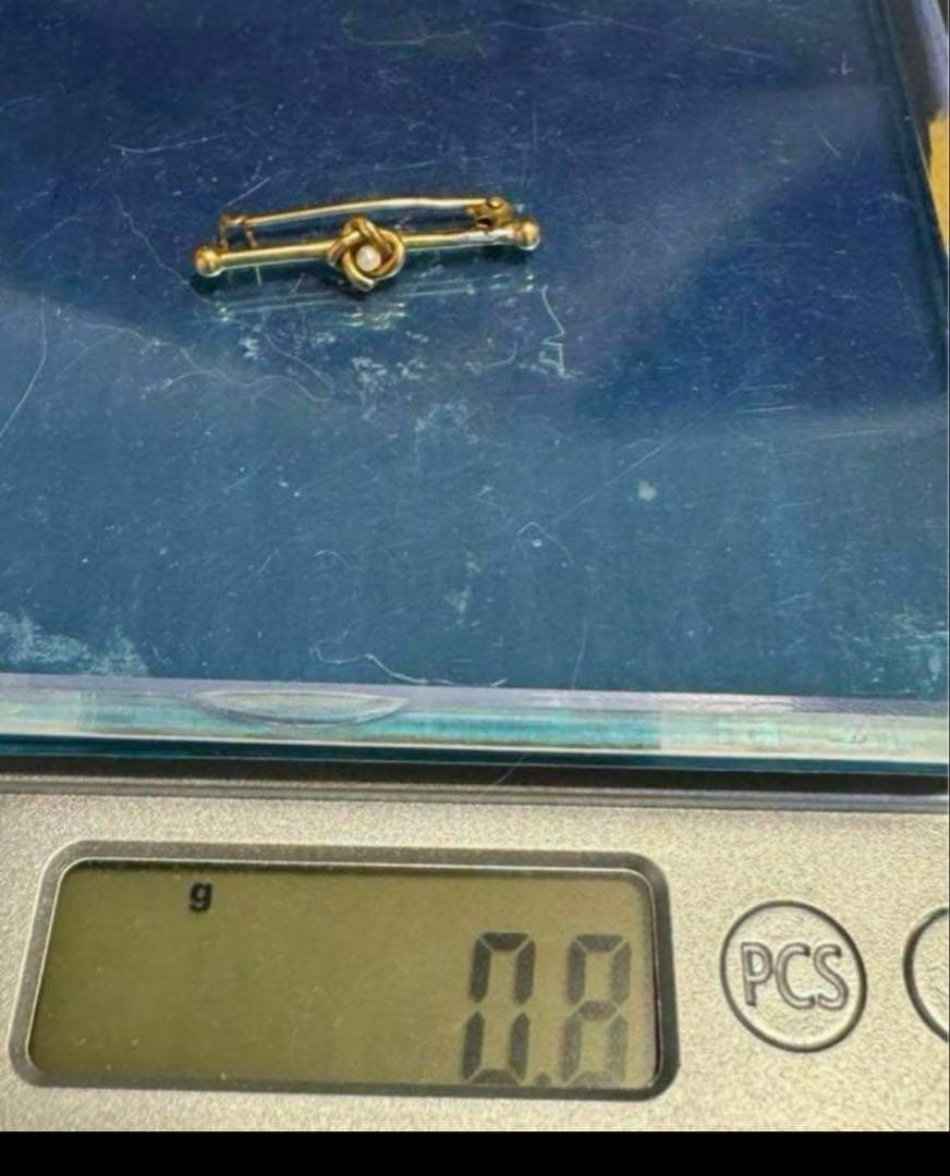 セール‼️フランス　アンティーク　18金　シードパール　ブローチ。長期保存、現状