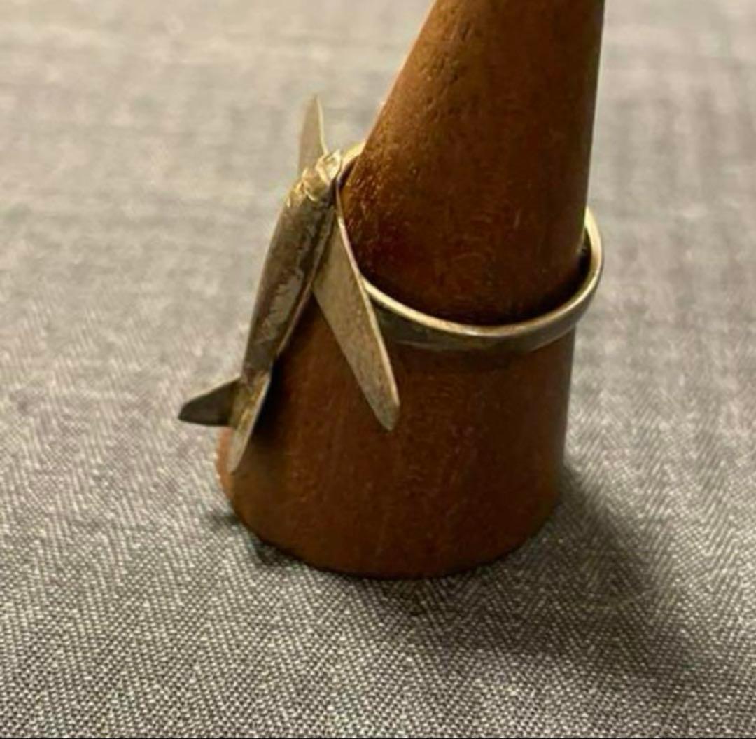 フランス　アンティーク　シルバー９２５　飛行機　リング　長期保存、現状