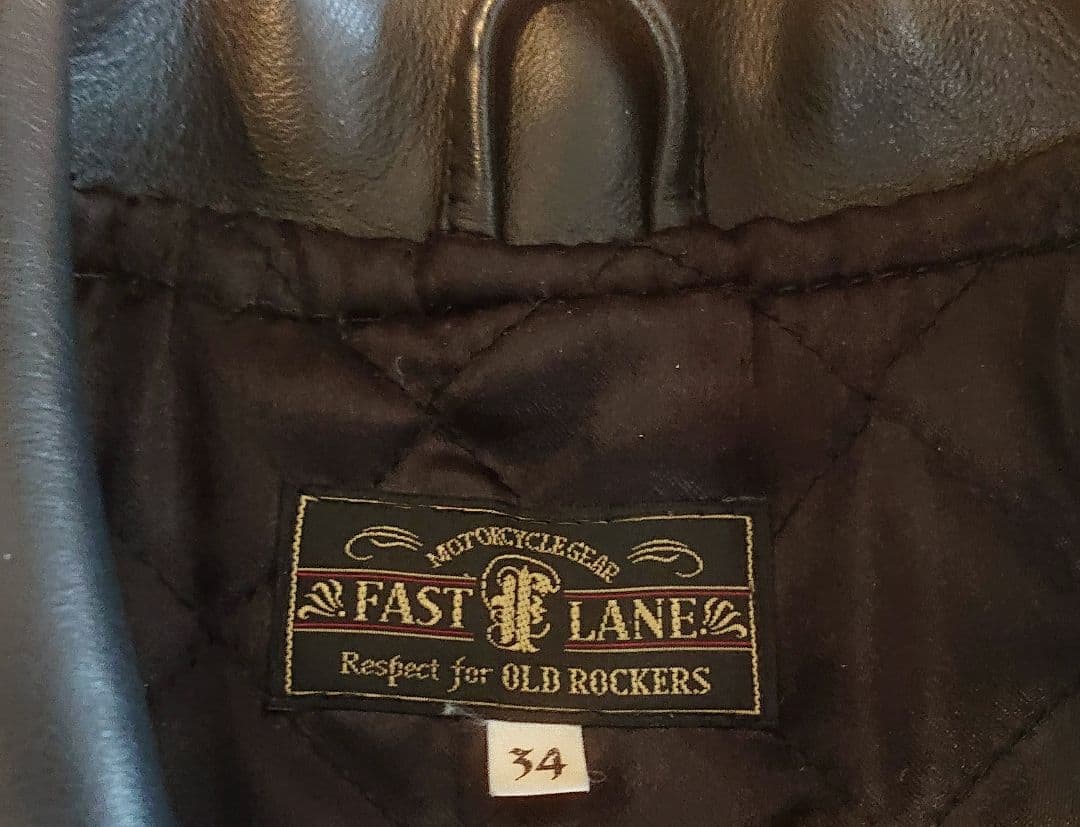 FAST LANE 牛革 ダブルライダースジャケット 34