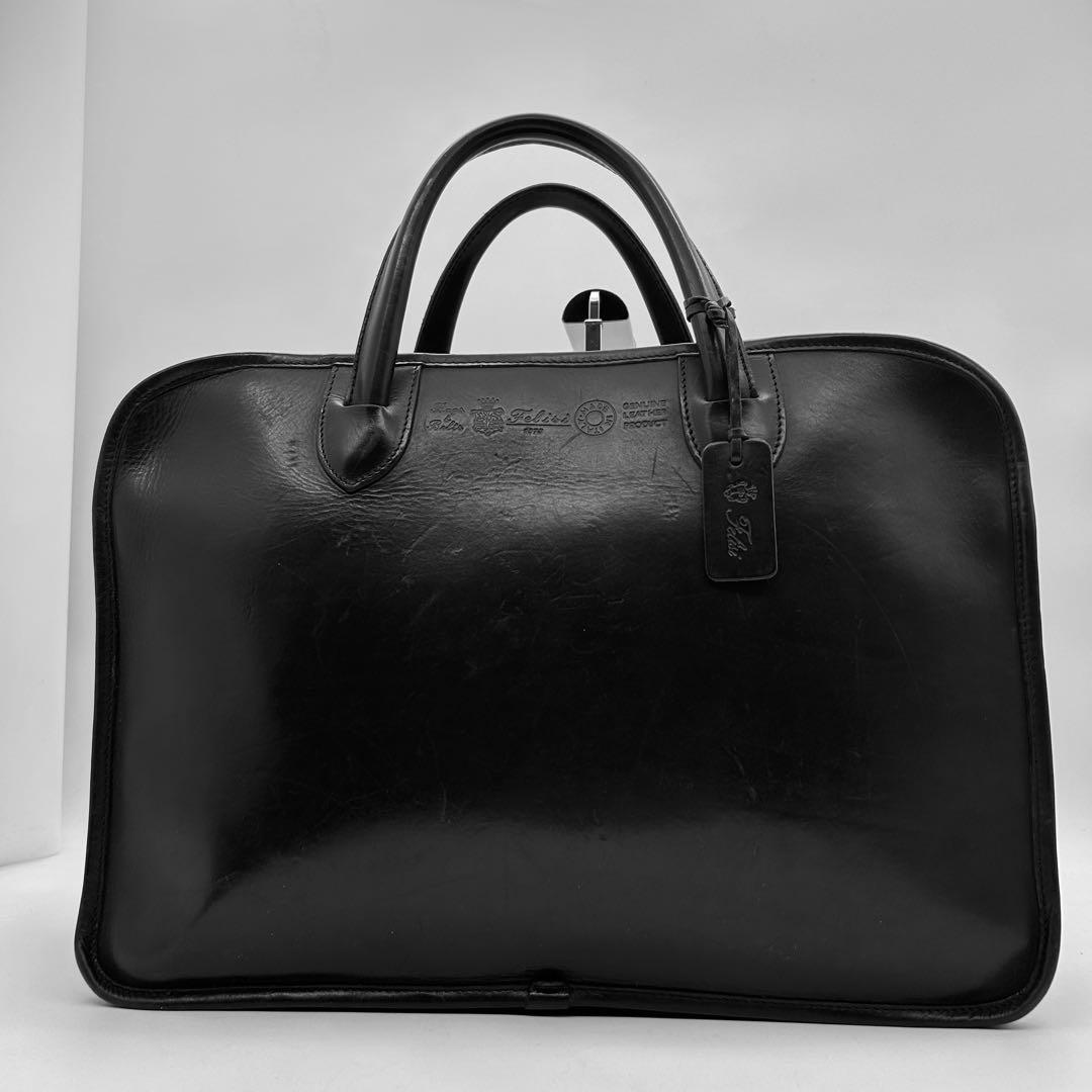 定価12.1万円　フェリージ　ビジネスバッグ　アコーディオン　レザー　三室　廃盤