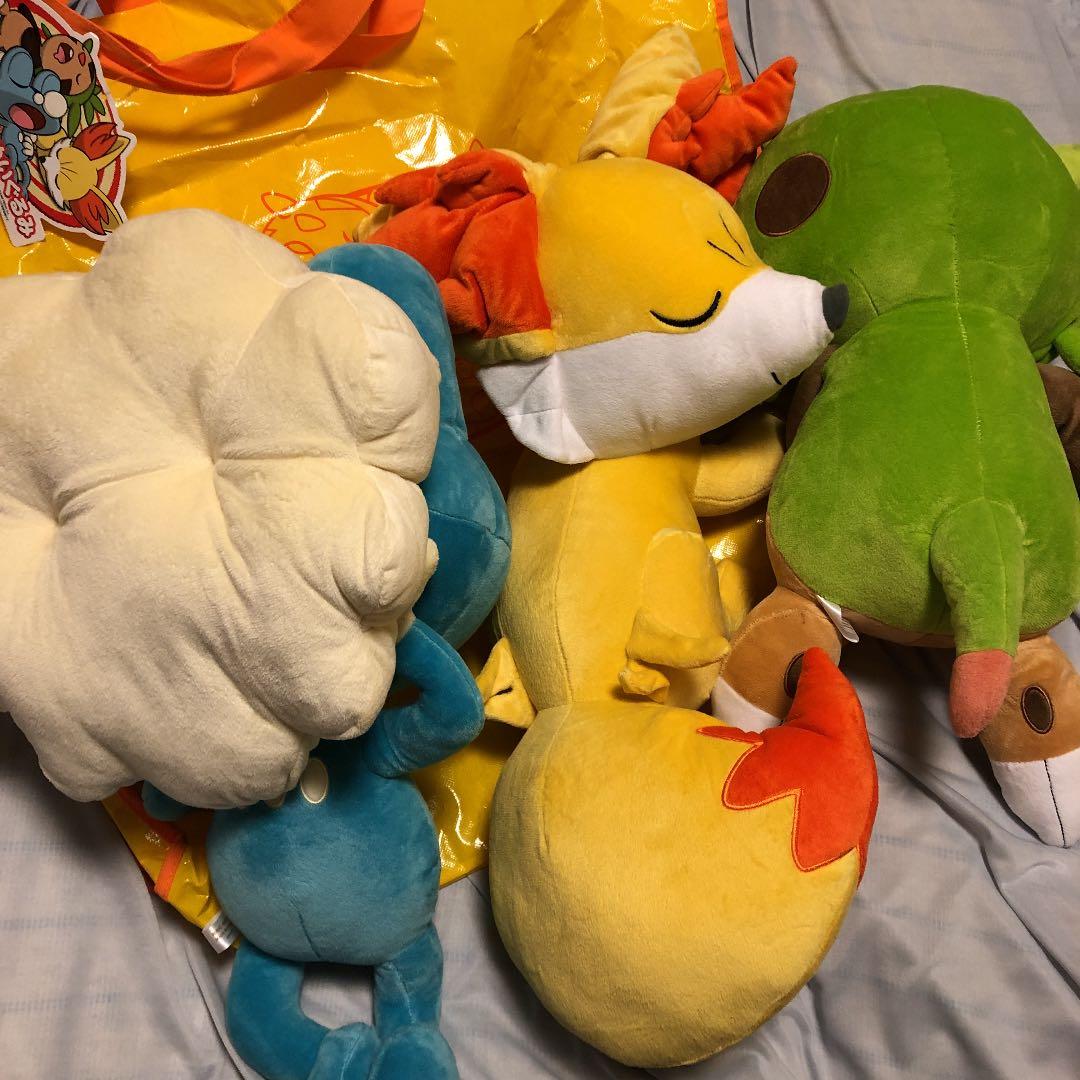 ポケモン 2015年　初夢　ぬいぐるみ　フォッコ　ケロマツ　ハリマロン