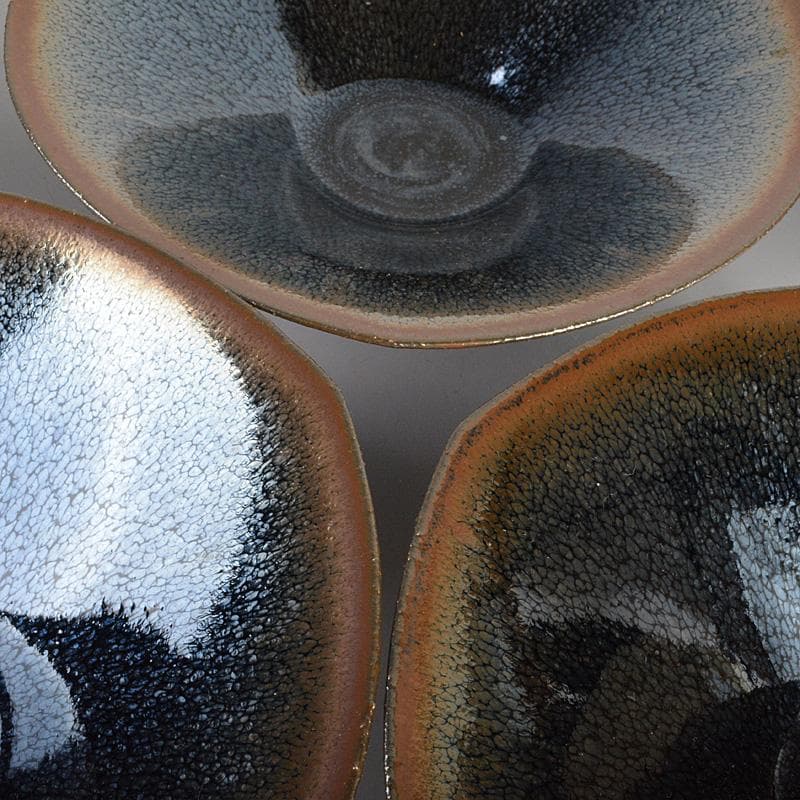 茶道具　松林 廣作　天目三稜組鉢　5客　共箱　M　R6785