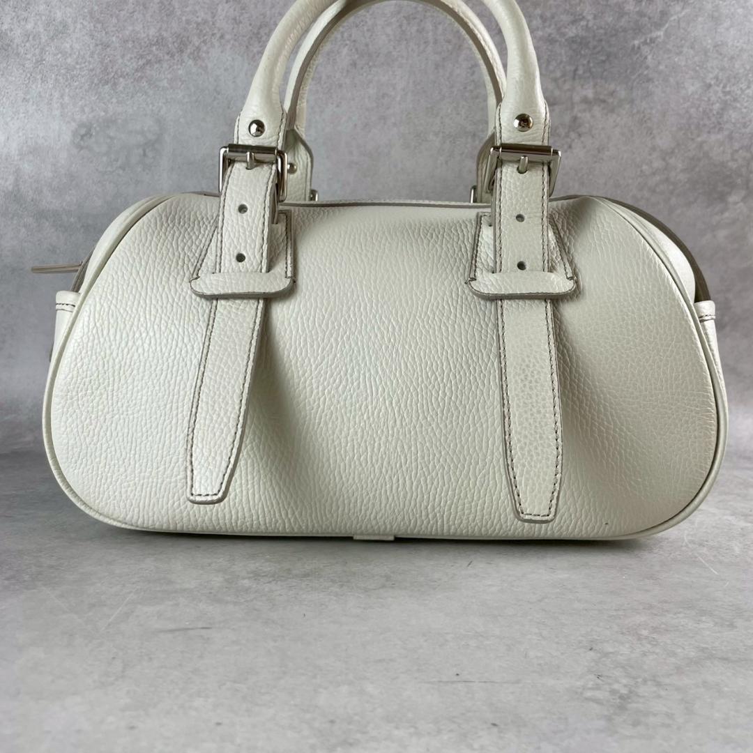 極美品✨ BURBERRY バーバリー ノバチェック レザー ハンドバッグ 白