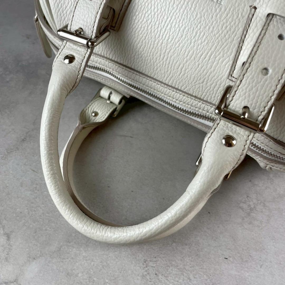 極美品✨ BURBERRY バーバリー ノバチェック レザー ハンドバッグ 白