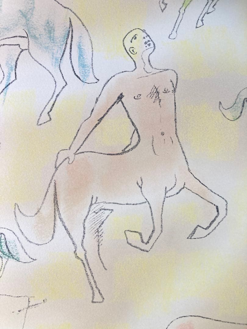 【真作】ジャン・コクトー リトグラフ 直筆サイン ギャラリーシール 版画 絵画