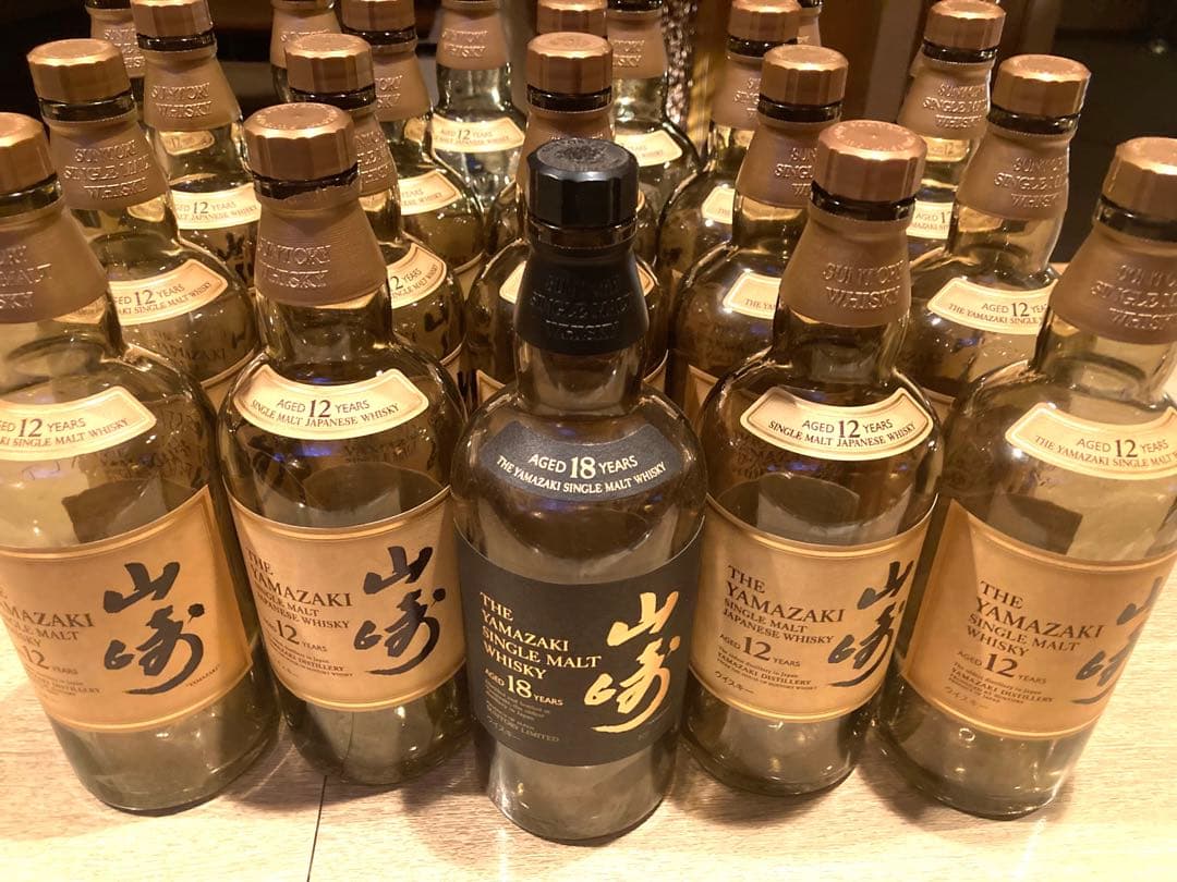 山崎 シングルモルトウイスキー 12年 18年 セット　空き瓶　20本