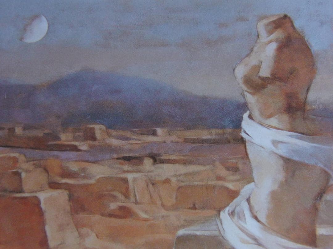 北村あや子、【風に佇つ】、希少な額装用画集より、新品額装付、状態良好