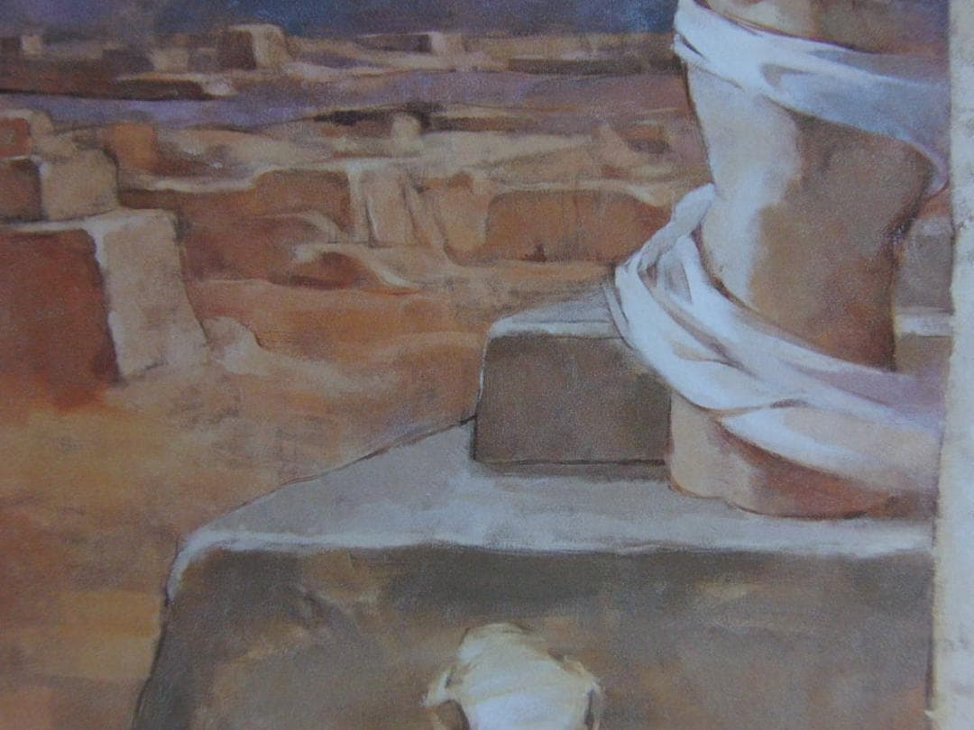 北村あや子、【風に佇つ】、希少な額装用画集より、新品額装付、状態良好