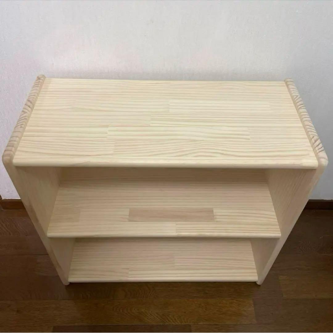 【um】ハンドメイド 一枚板で作るオモチャ棚w64モンテッソーリ