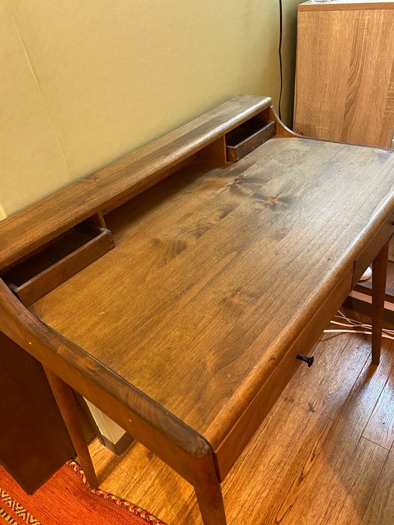 デスク　机　無垢材　天然木　アンティーク　北欧　コンパクト