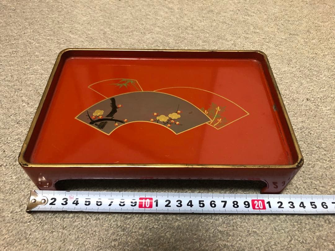 ミニお膳　アンティーク 10膳セット　木製収納箱付き　骨董品