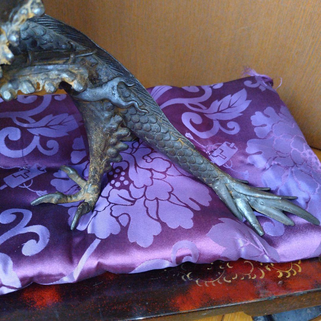 蒼*ウ様 鉄製　龍の置物　５０センチビッグサイズ　台付