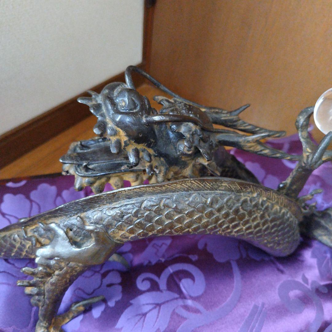 蒼*ウ様 鉄製　龍の置物　５０センチビッグサイズ　台付