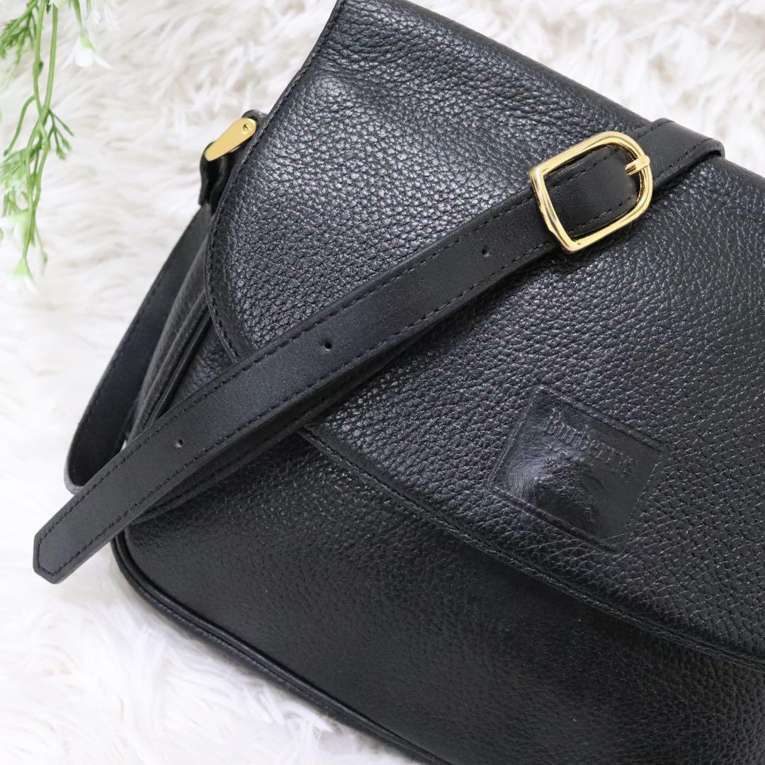 BURBERRY バーバリーズ ショルダーバッグ シボ革レザー ノバチェック黒