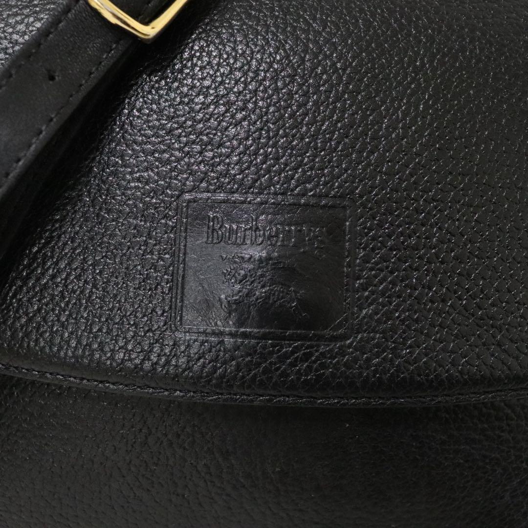 BURBERRY バーバリーズ ショルダーバッグ シボ革レザー ノバチェック黒
