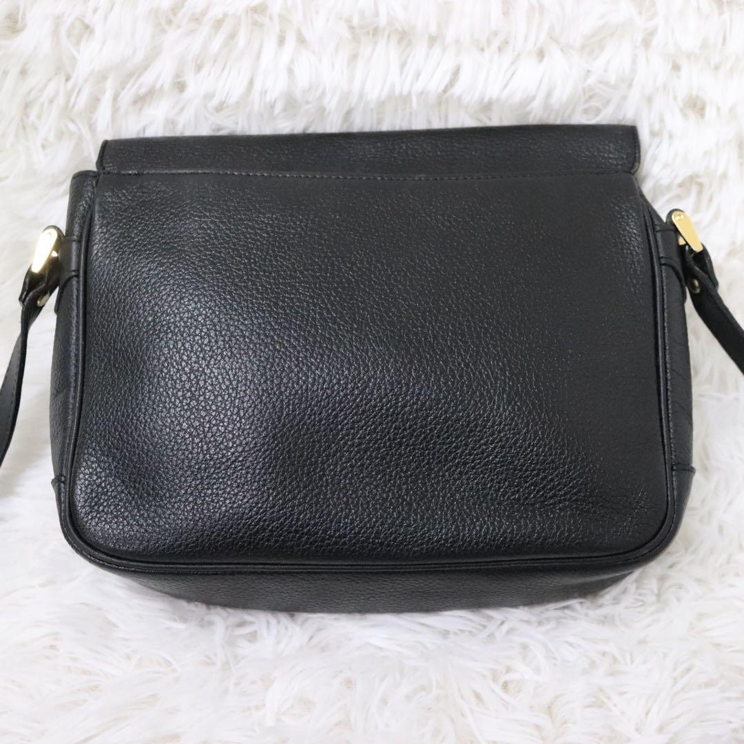 BURBERRY バーバリーズ ショルダーバッグ シボ革レザー ノバチェック黒