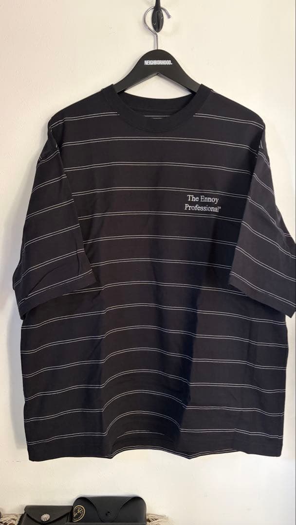 トップス Ennoy PANEL BORDER S/S T-SHIRT BLACK XL